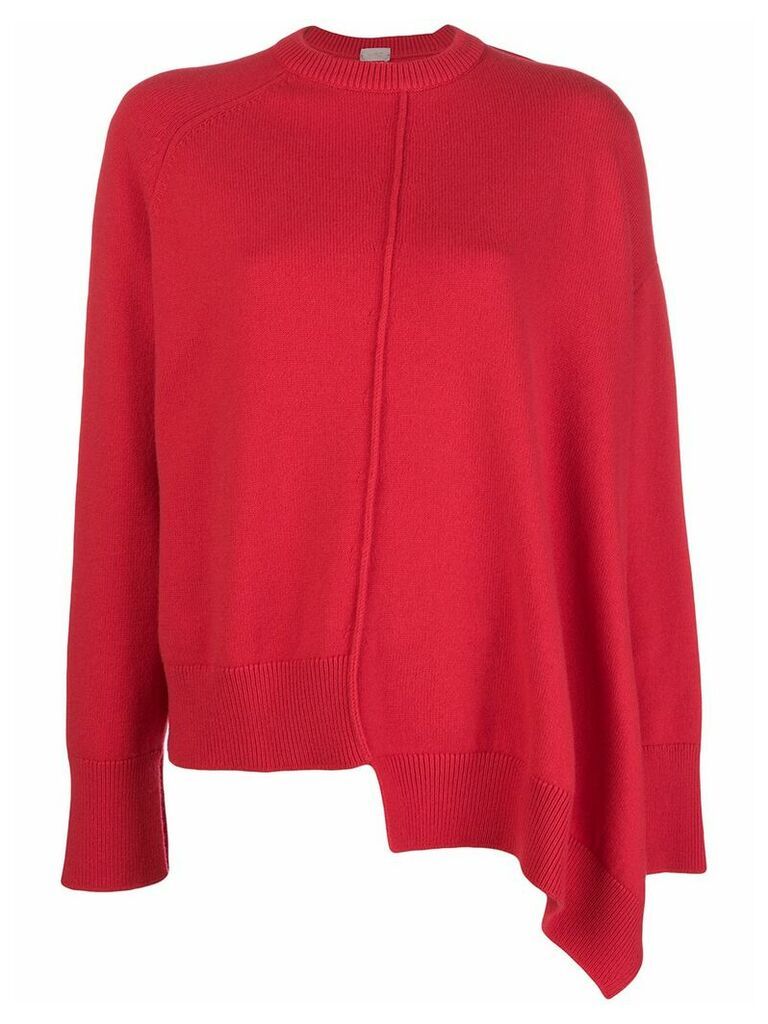MRZ asymmetric crew neck sweater - Red