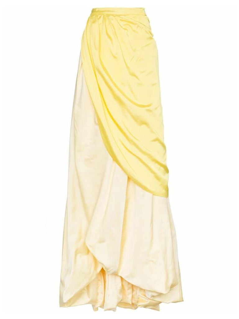 Rosie Assoulin tie waist long silk skirt - Yellow