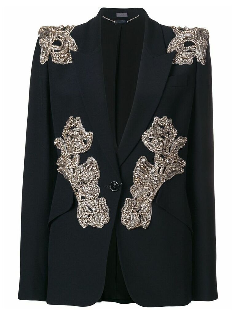 Alexander McQueen bead embellished blazer - Black