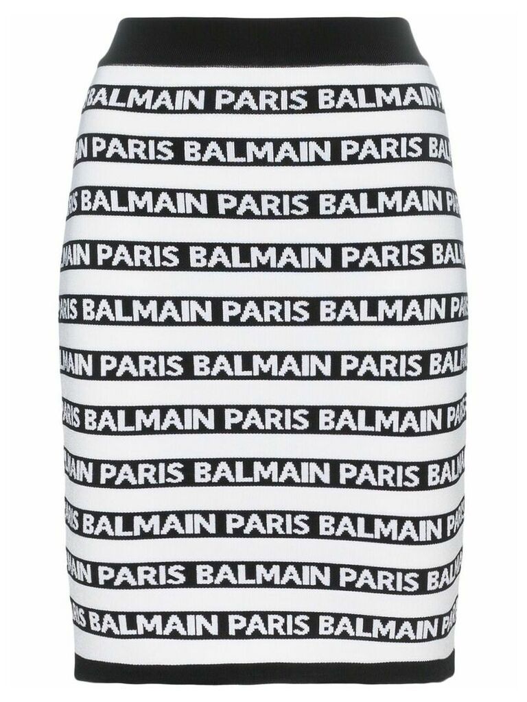 Balmain knit logo stripe skirt - Black