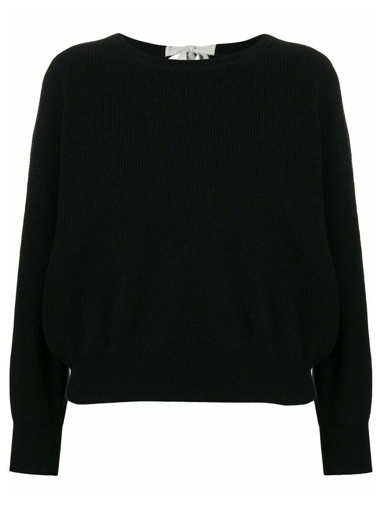 Allude tie back knit top - Black