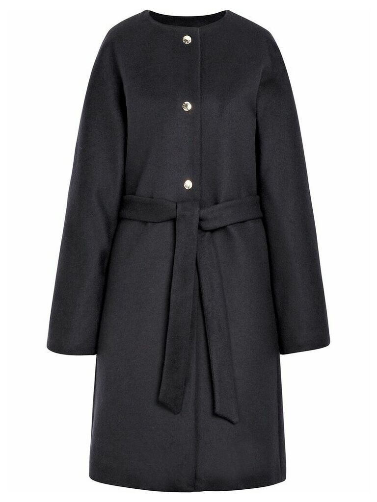 Mackintosh Navy Wool & Cashmere Belted Coat LM-085F - Blue