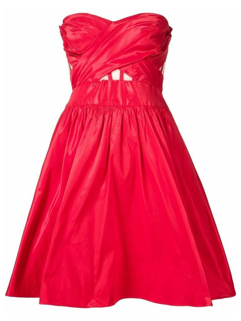 Marchesa Notte strapless cocktail dress - Red