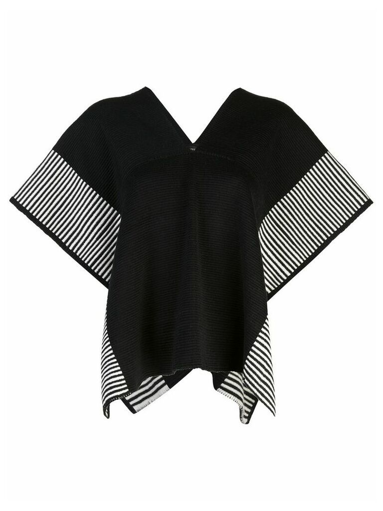VOZ Stripe Edge knit poncho - Black