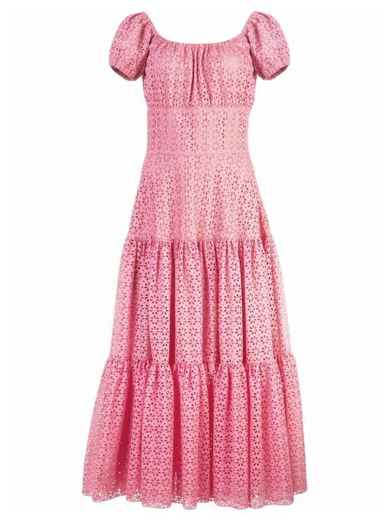 Michael Kors Collection floral lace ruffled dress - PINK