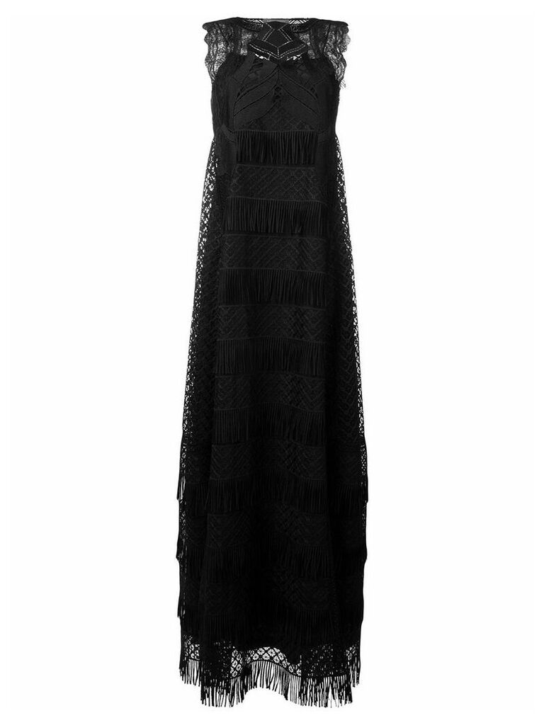 Alberta Ferretti embroidered lace maxi dress - Black