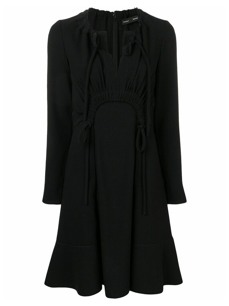Proenza Schouler Crepe textured long sleeve dress - Black