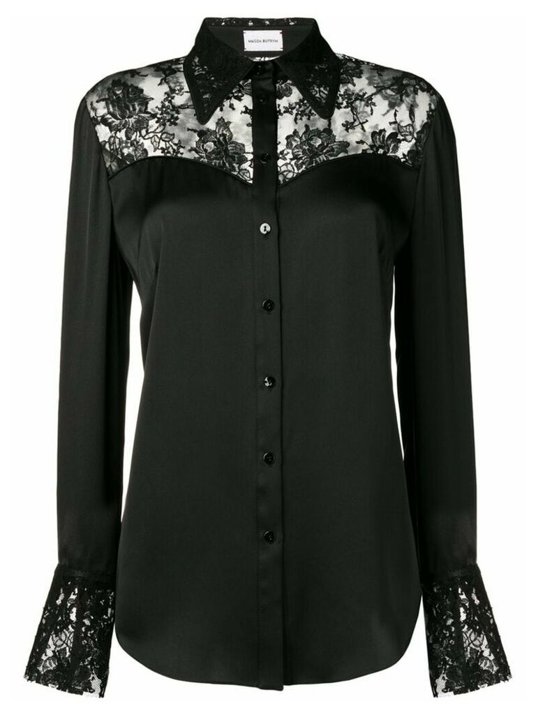 Magda Butrym lace panel shirt - Black