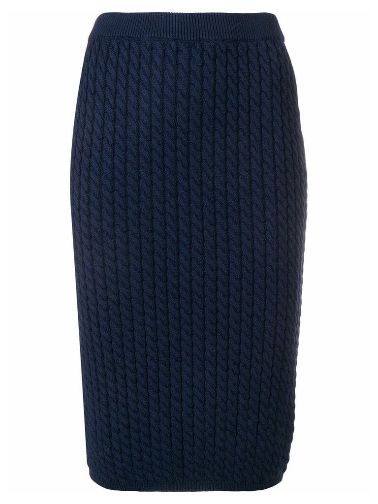 Alessandra Rich cable knit skirt - Blue