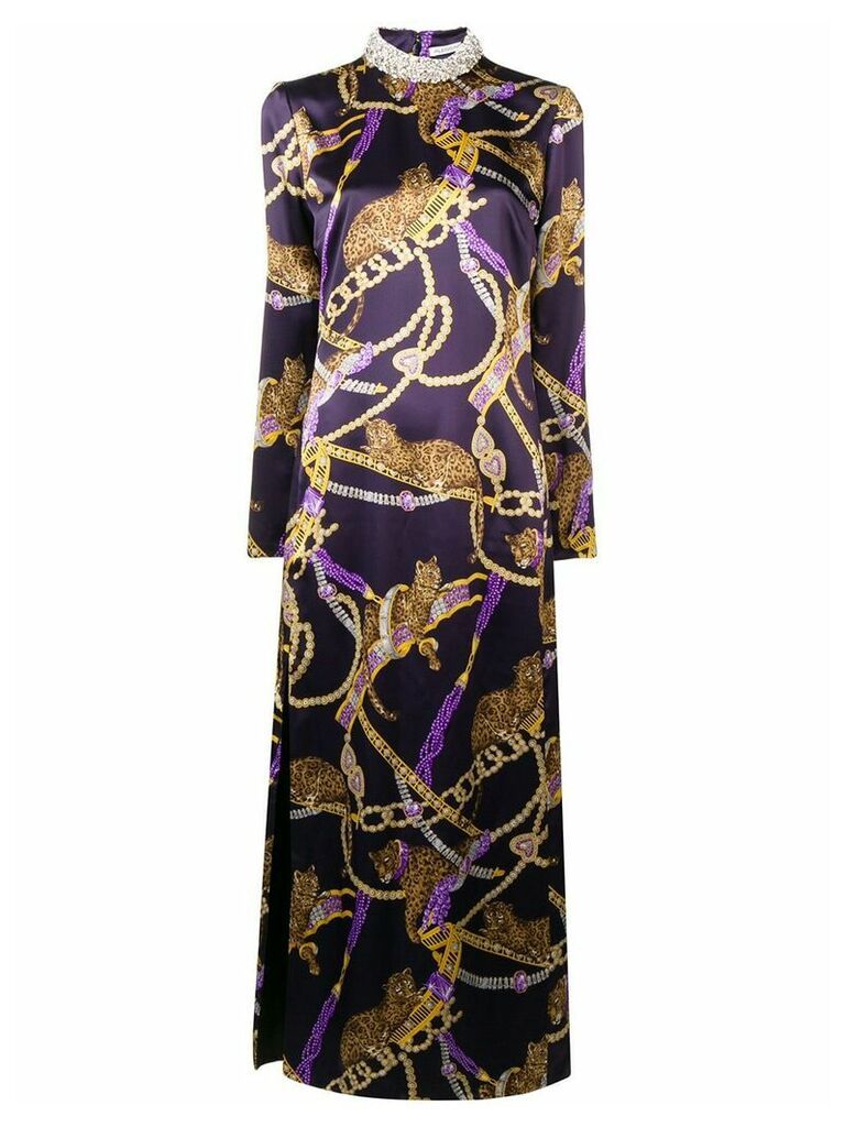 Alessandra Rich long silk dress - PURPLE