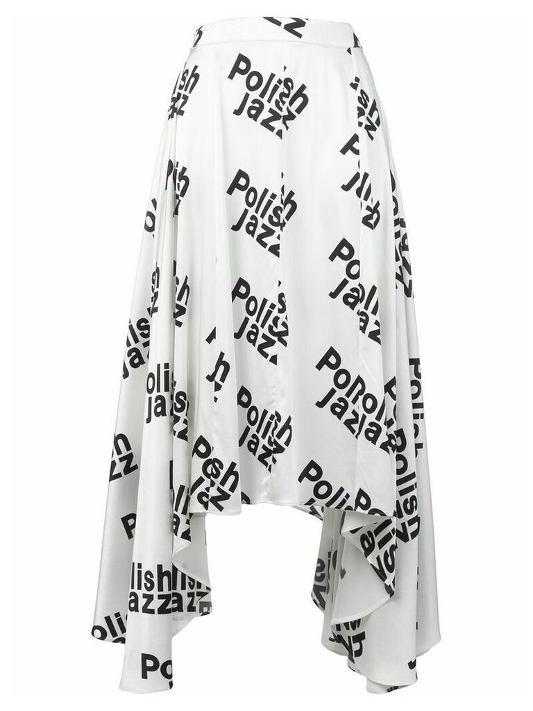 Misbhv printed asymmetric skirt - White