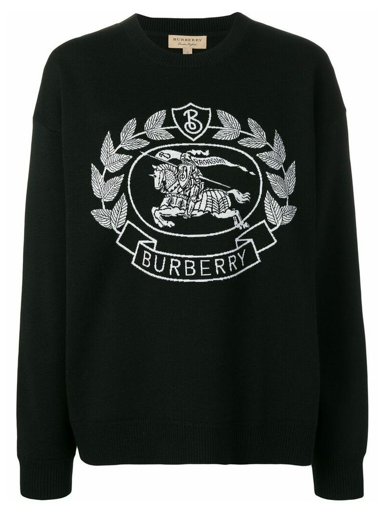 Burberry knitted crest jumper - Black