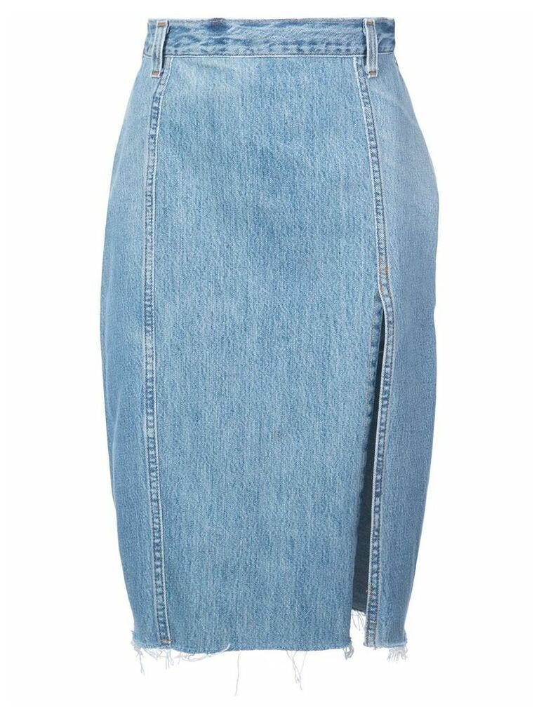 Re/Done pencil denim skirt - Blue