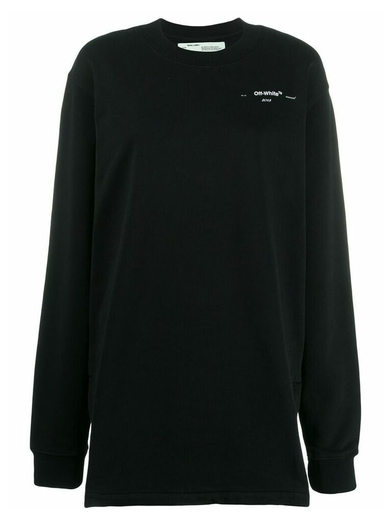 Off-White leaf print sweatshirt dress - Black