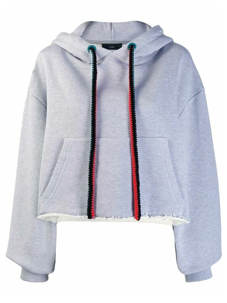 Alanui embroidered map hoodie - Grey
