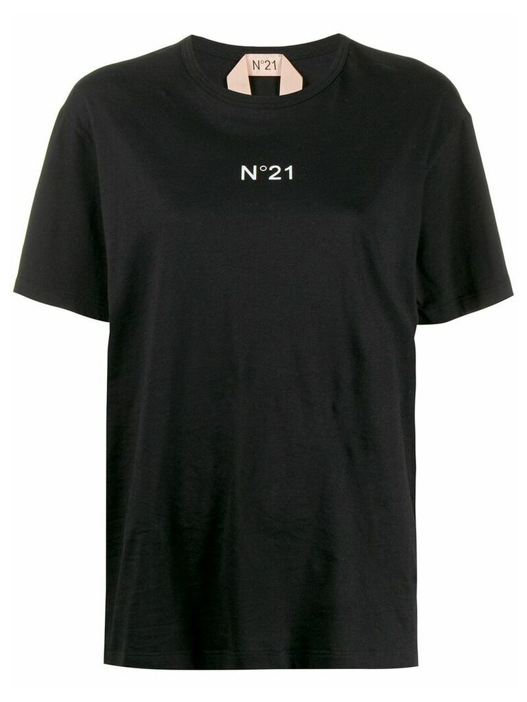 Nº21 logo print crew neck T-shirt - Black