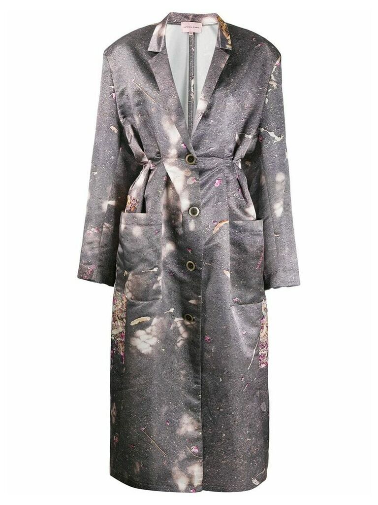 Natasha Zinko oversized pleated robe dress - Grey