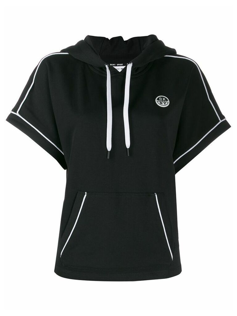 DKNY hooded short sleeve sweatshirt - Black