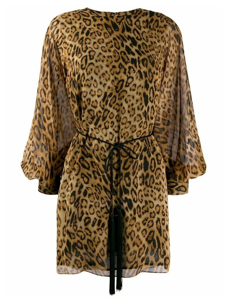 Nili Lotan belted leopard print dress - Brown