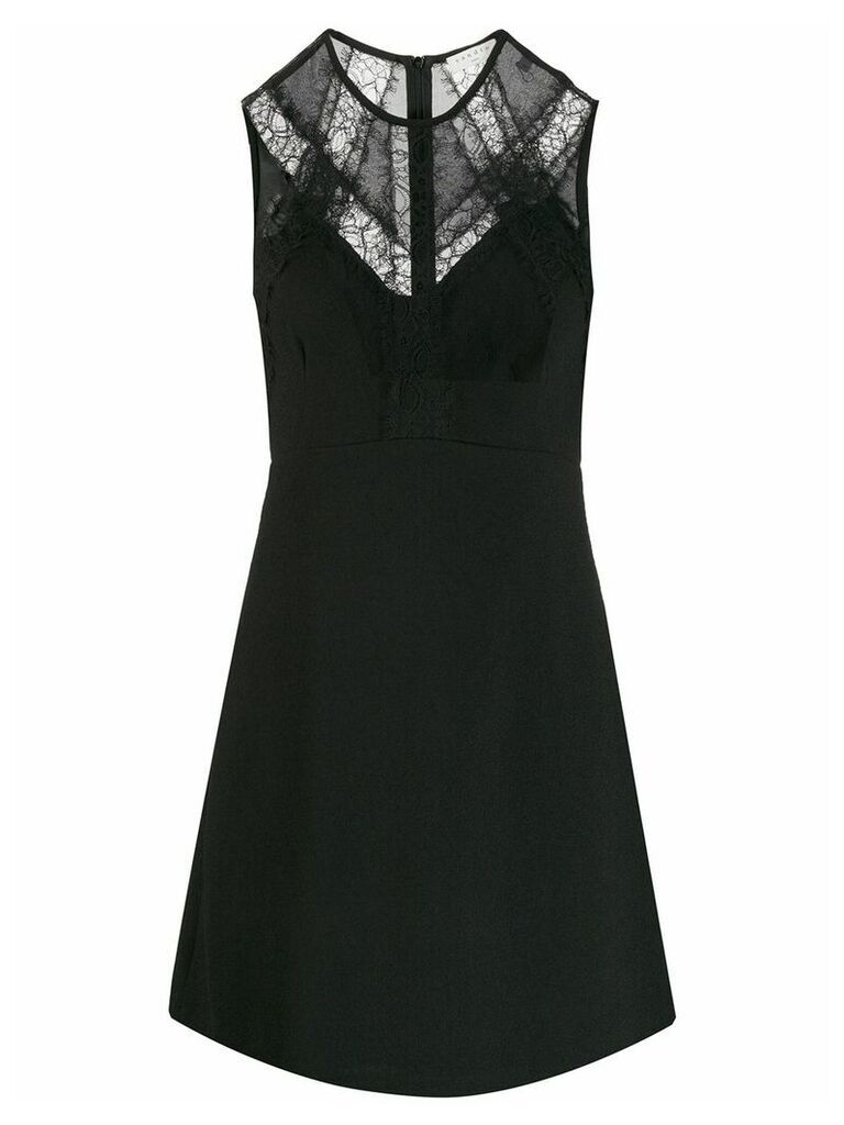 Sandro Paris lace panel short dress - Black