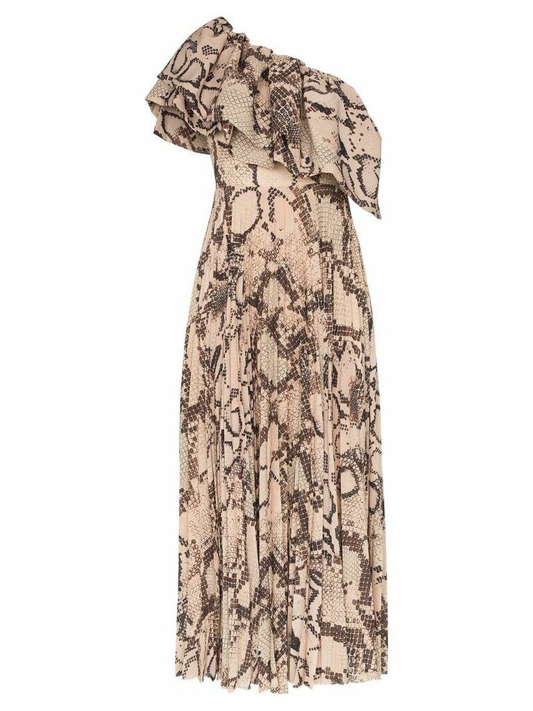 Solace London Rosa snakeskin-effect maxi dress - Brown