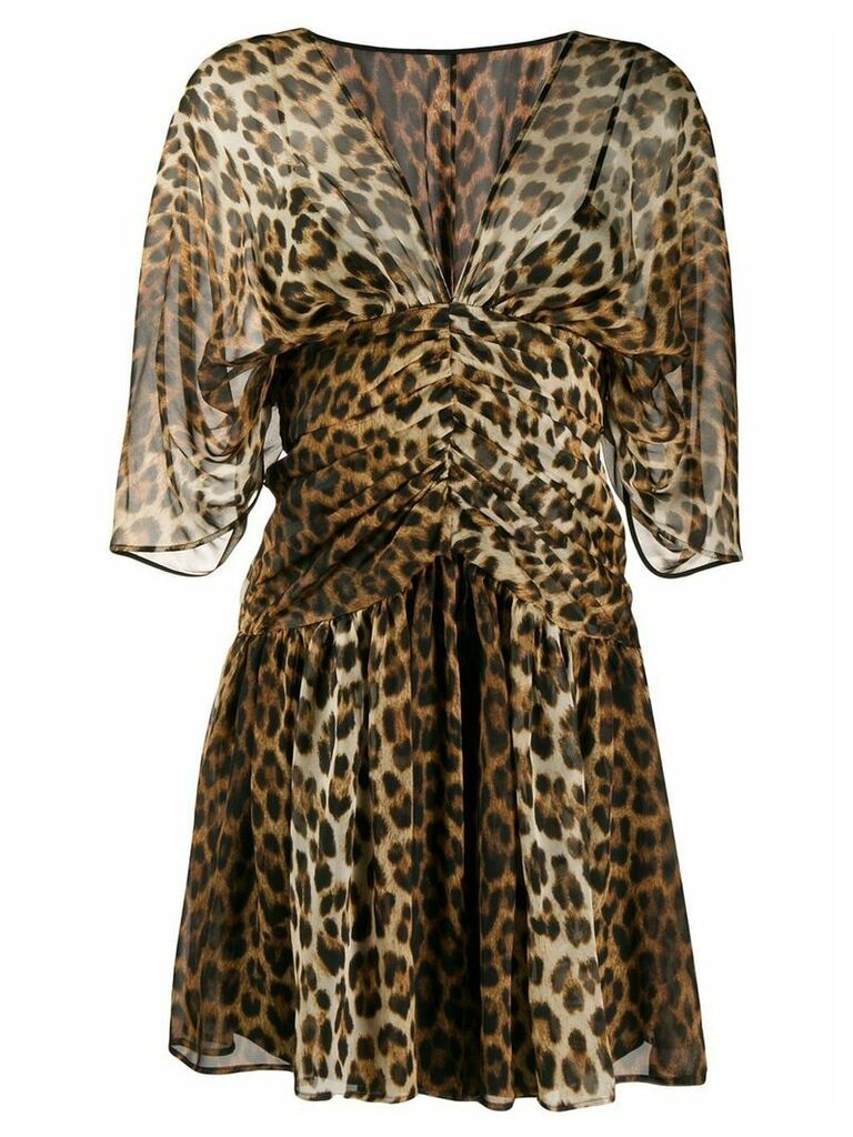 Nº21 leopard print silk dress - Brown