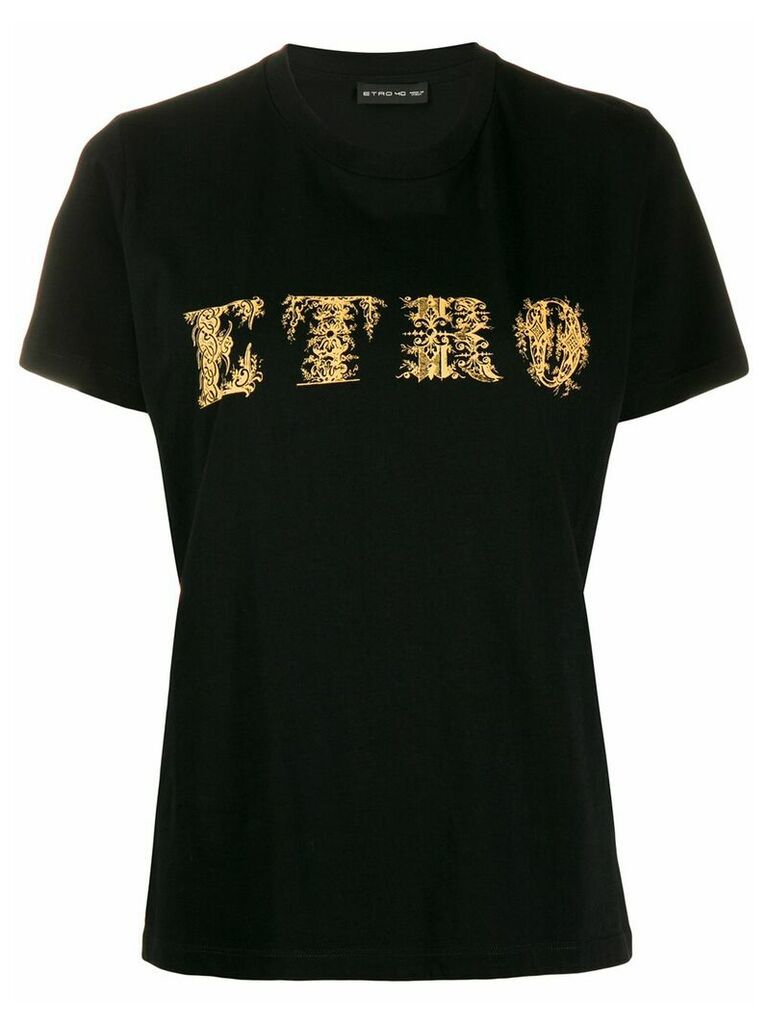 Etro logo print T-shirt - Black
