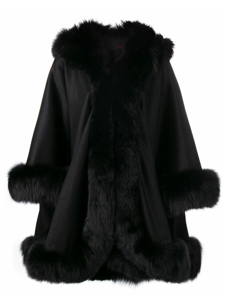 Liska oversized hooded coat - Black