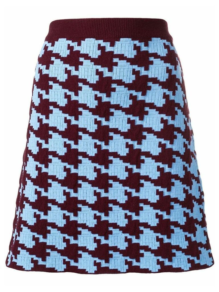 Marni houndstooth pattern skirt - Blue