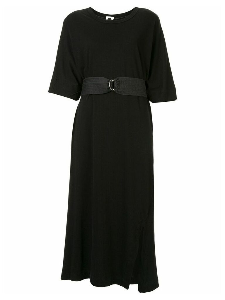 Bassike short-sleeve belted dress - Black