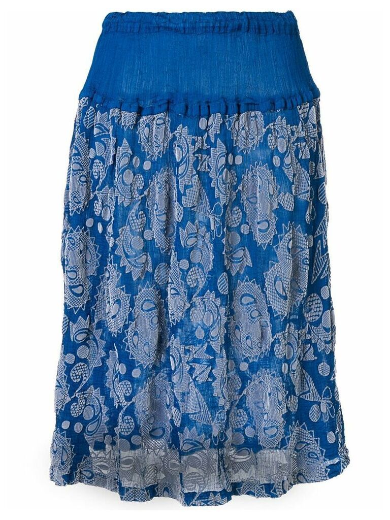 Issey Miyake Cauliflower botanical print skirt - Blue