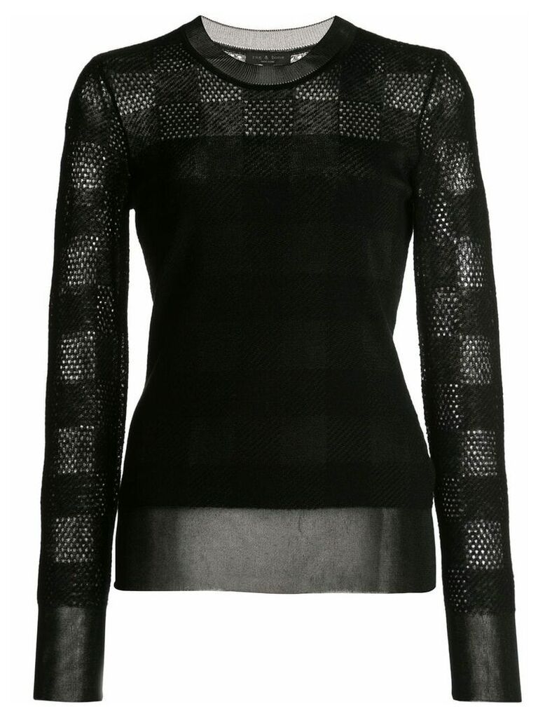 Rag & Bone knit check sweater - Black
