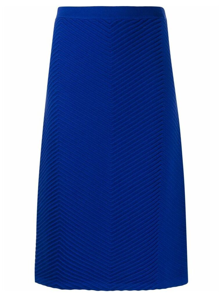 Victoria Victoria Beckham chevron textured-knit skirt - Blue