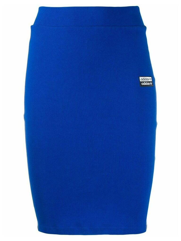 adidas logo lined pencil skirt - Blue