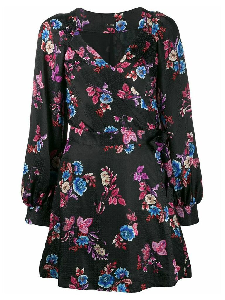 Pinko floral print wrap dress - Black