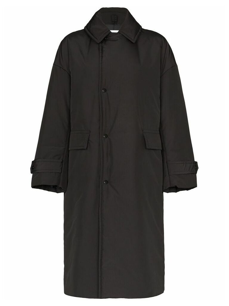 Hyke oversized collared coat - Black