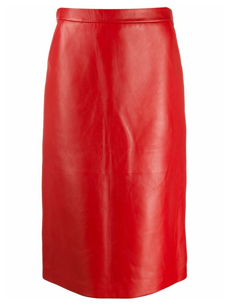 Gucci straight leather skirt - Red