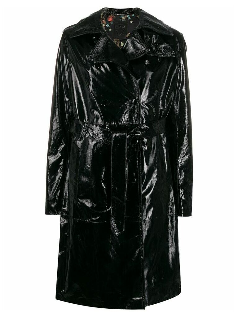 Htc Los Angeles glossy-effect trench coat - Black