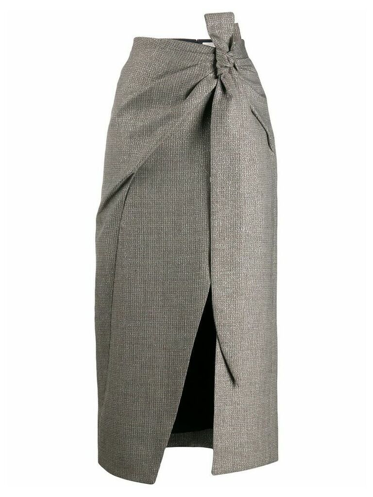 Peter Pilotto knot-detail fitted skirt - Grey
