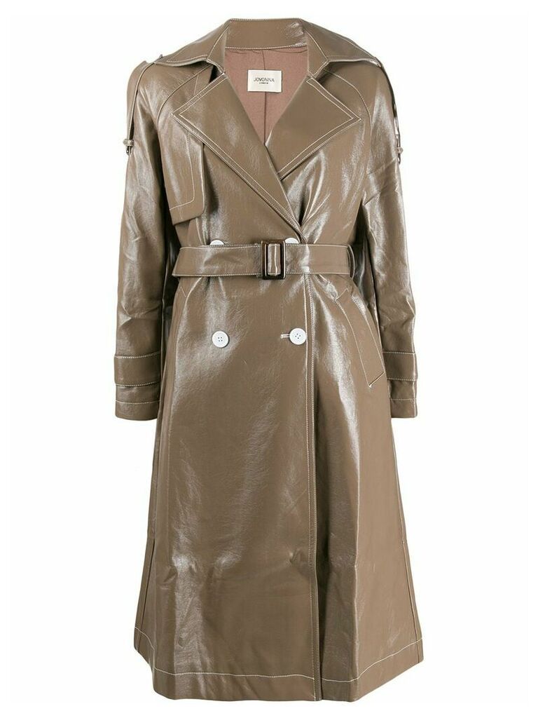 Jovonna Katia2 faux-leather trench coat - NEUTRALS