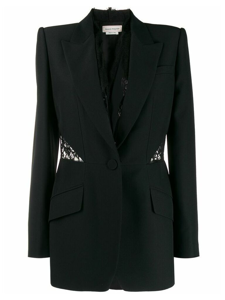 Alexander McQueen lace cut-out blazer - Black