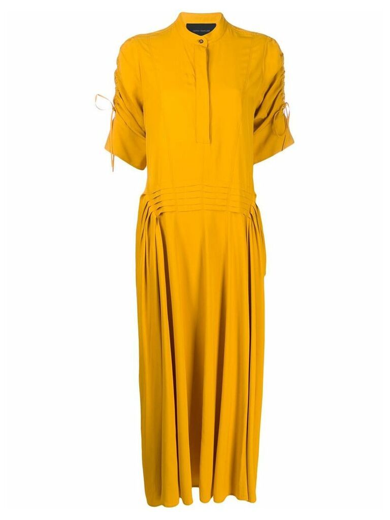 Cédric Charlier zipped drawstring dress - Yellow
