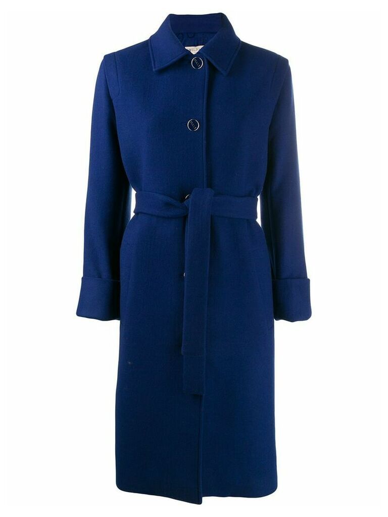 Emilio Pucci belted single breasted coat - Blue