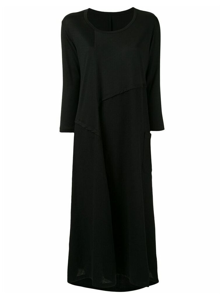 Y's asymmetric panelled dress - Black