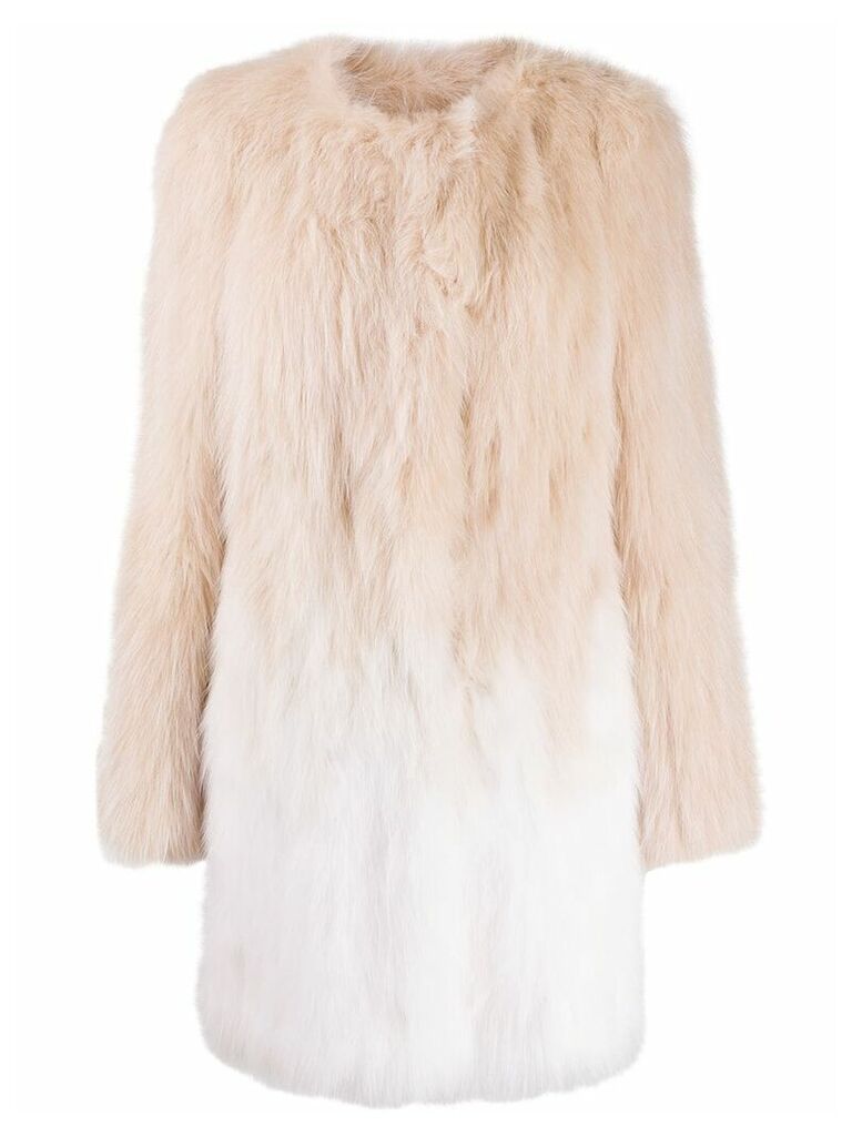 Yves Salomon oversized ombré-effect coat - PINK