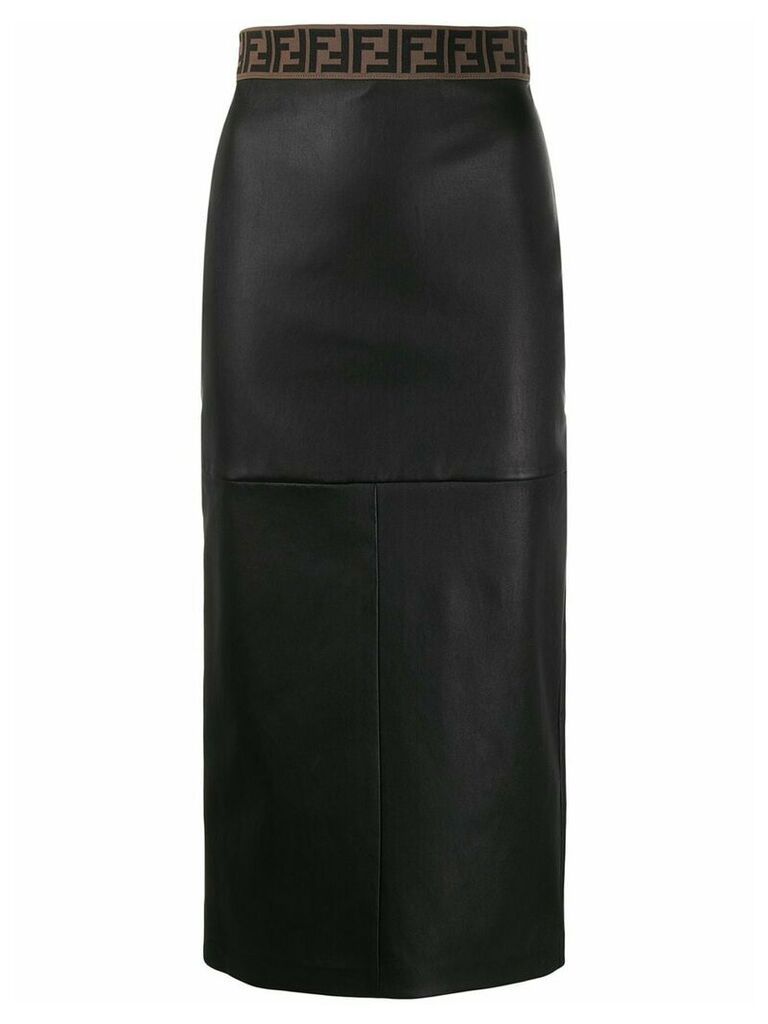 Fendi FF motif pencil skirt - Black