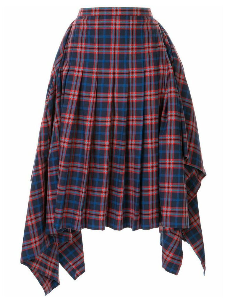Juun.J asymmetric pleated skirt - Multicolour