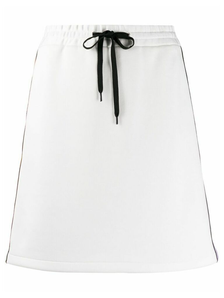 Miu Miu side stripe track skirt - White
