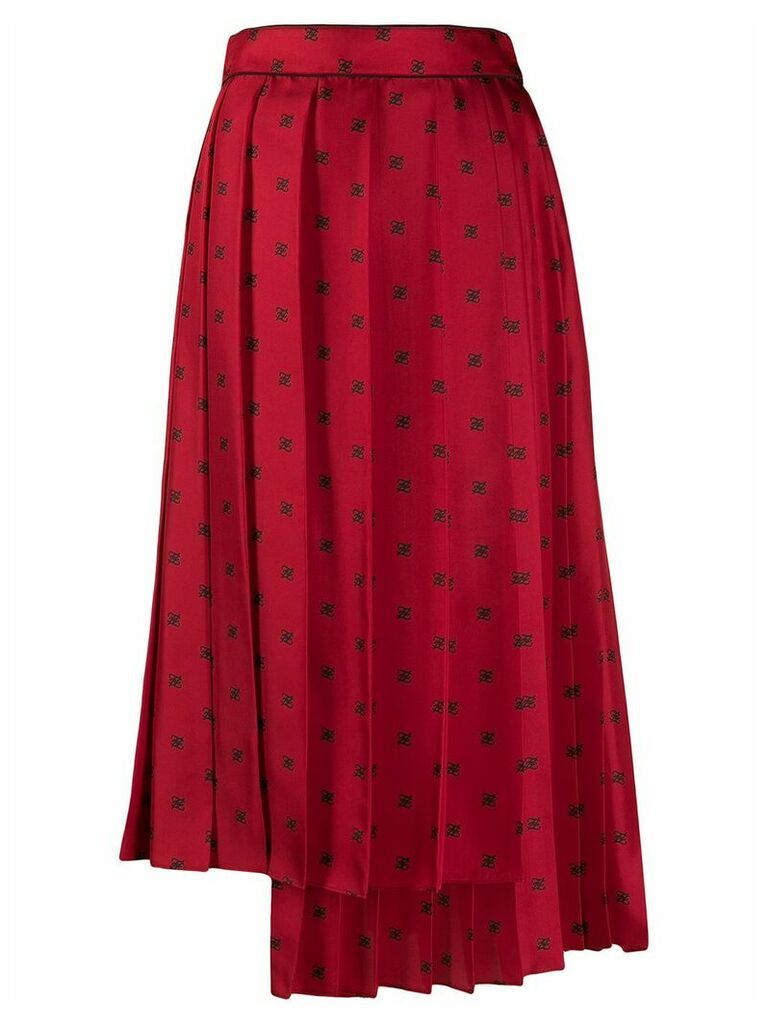 Fendi FF Karligraphy pleated skirt - Red