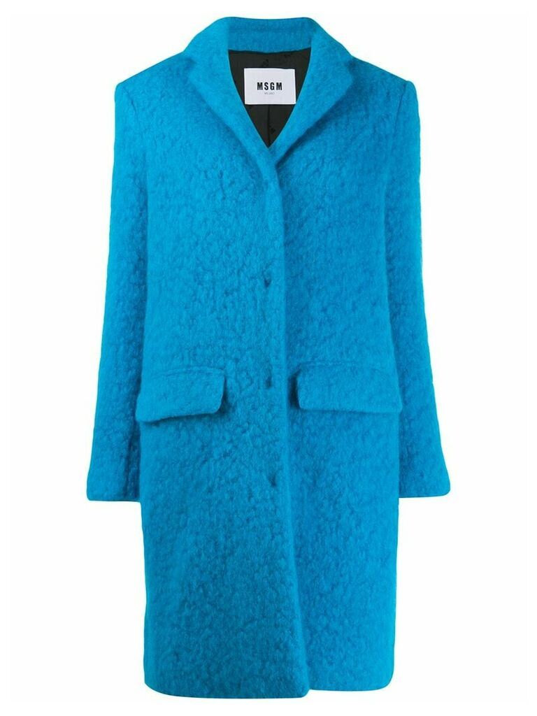 MSGM oversized teddy coat - Blue